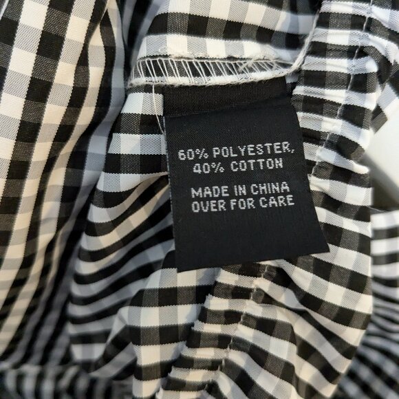 BCX Black & White Gingham One Shoulder Look Sleeveless Top, Size Large - Picture 10 of 11